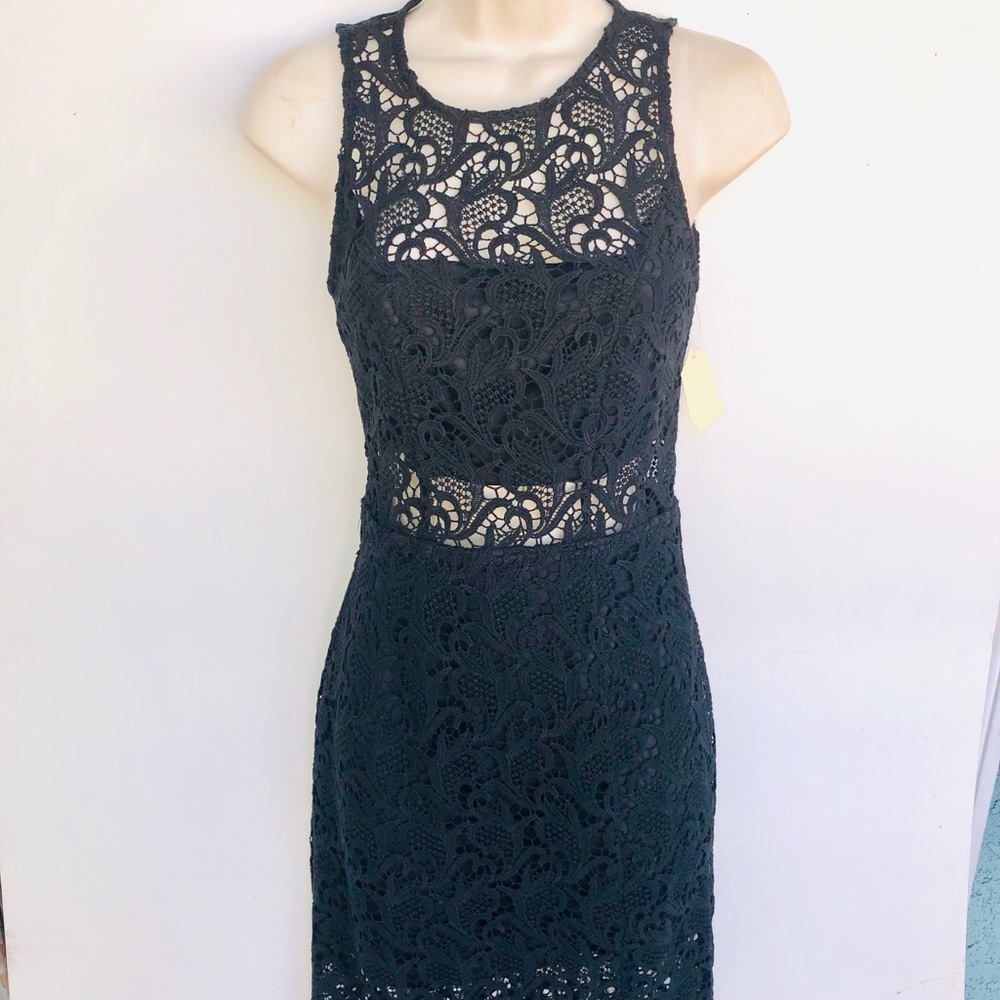 If By Sea Black Lace Dress
